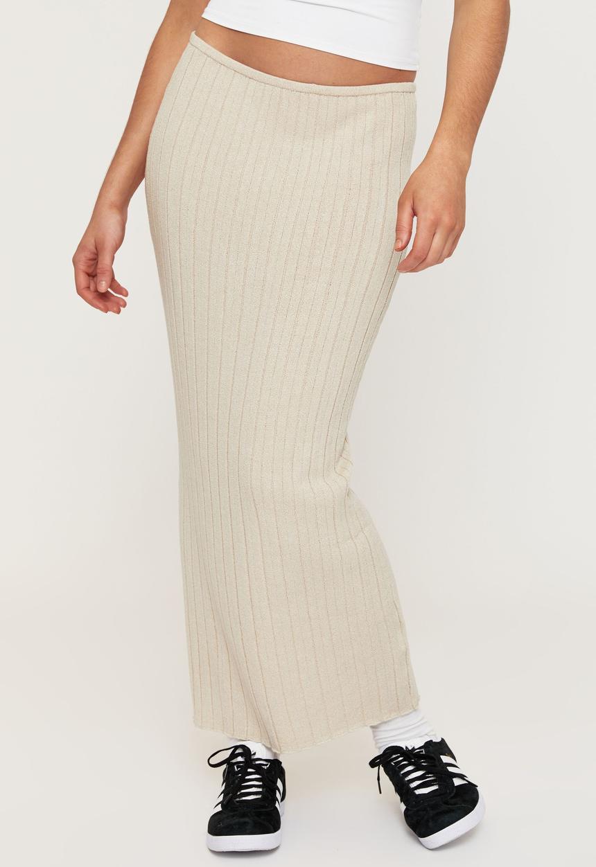 Supré  - Reese low rise knit maxi skirt - beige buff