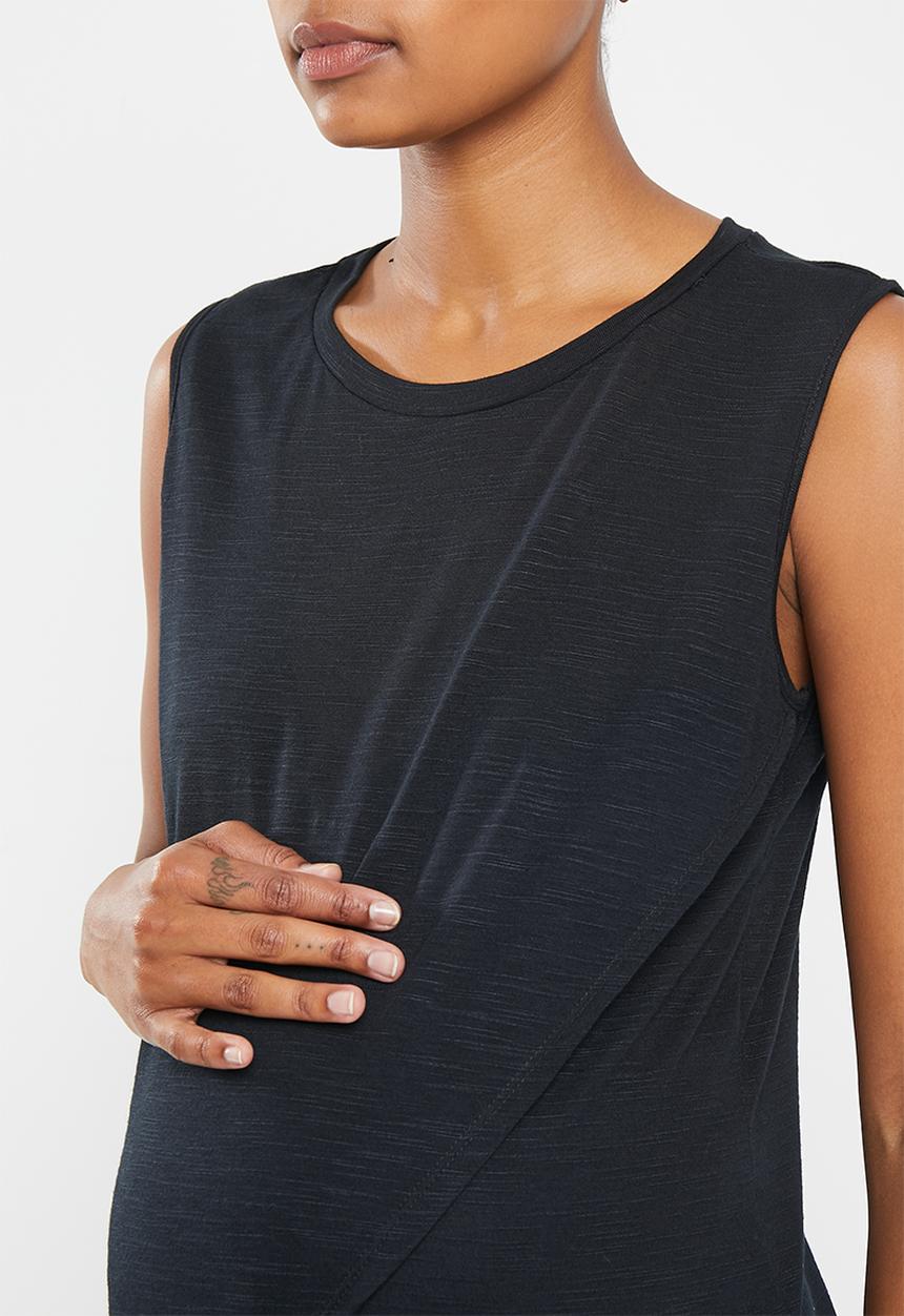 Superbalist - Maternity nursing wrap tank - black