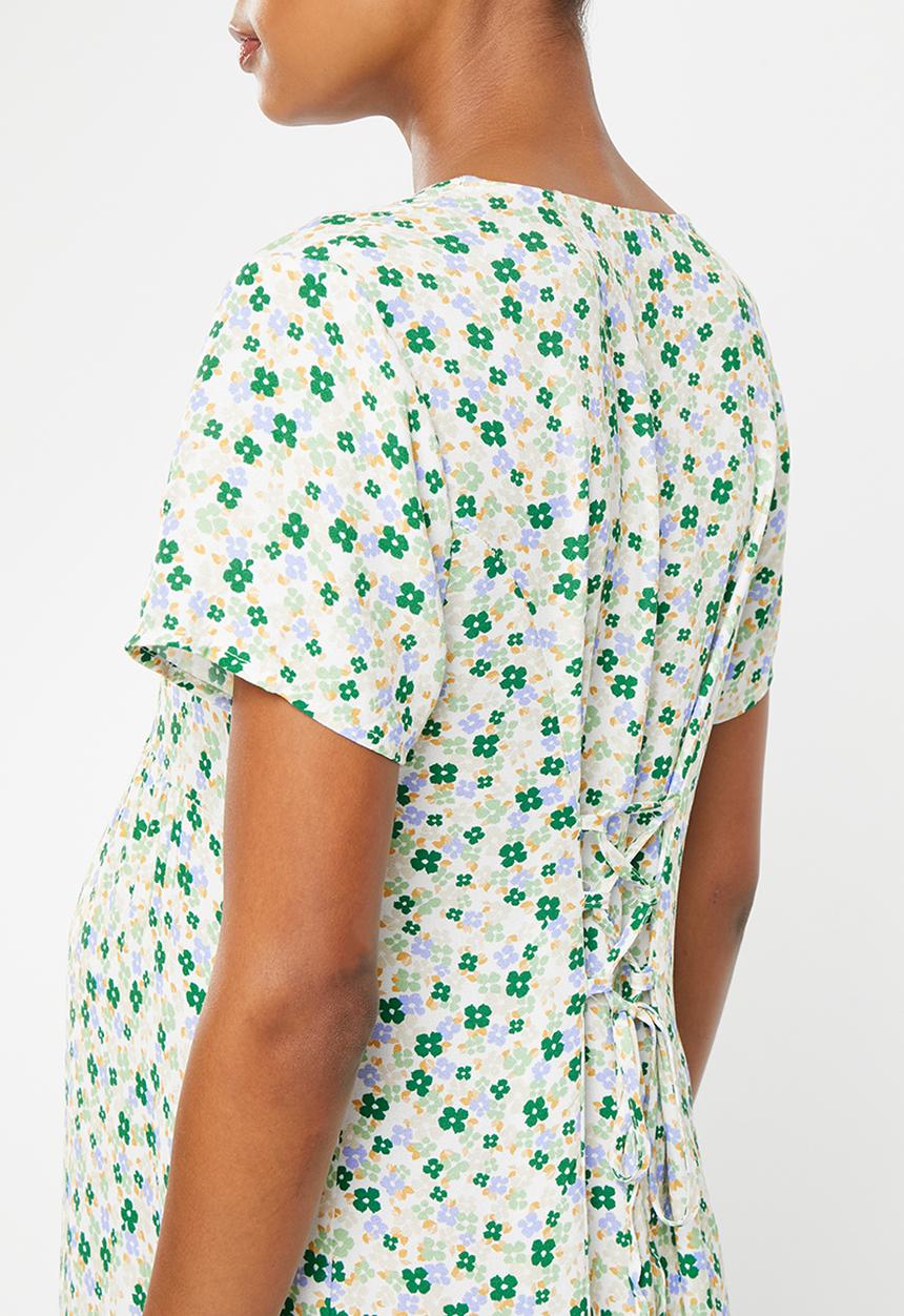 Cotton On - Maternity friendly short sleeve midi dress - molly meadow field green
