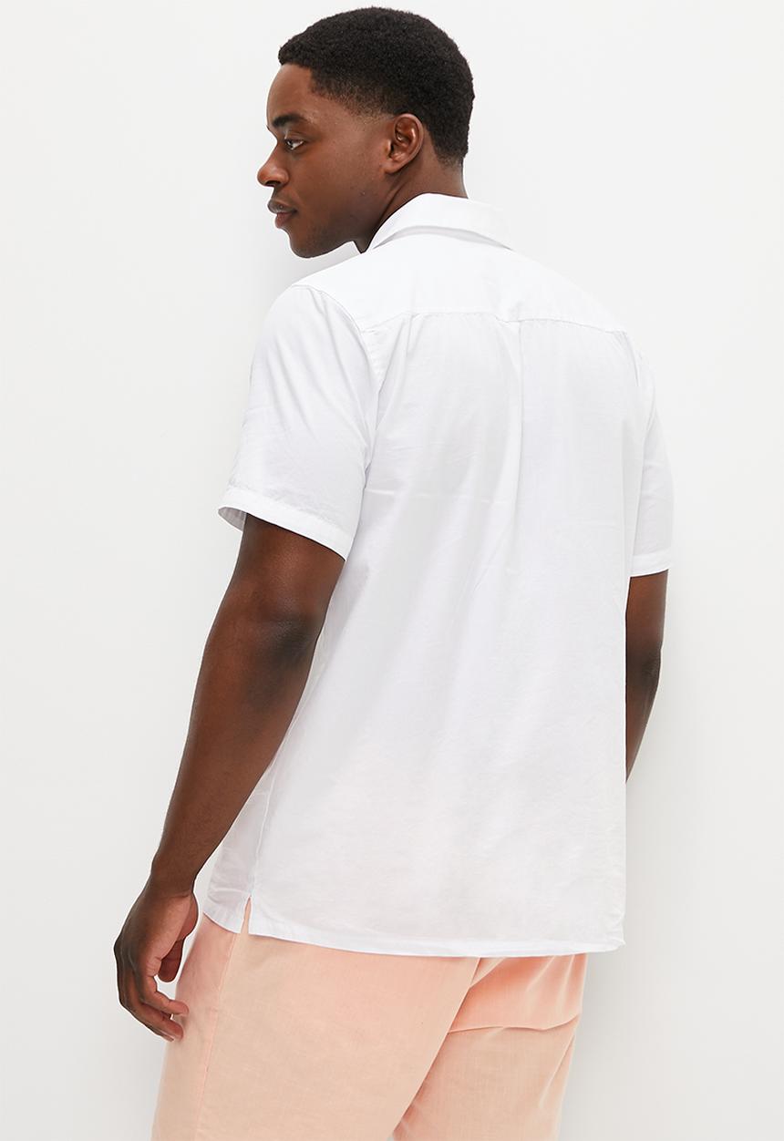 Lark & Crosse - Regular fit cracker shirt - white
