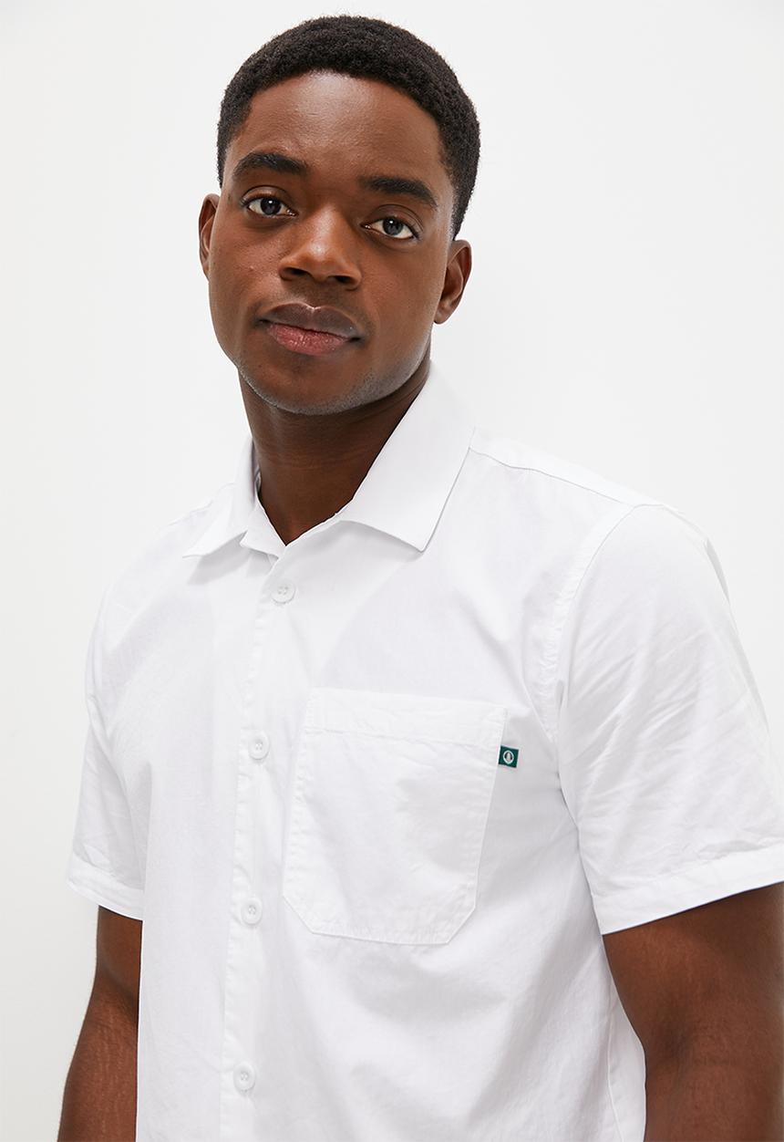 Lark & Crosse - Regular fit cracker shirt - white