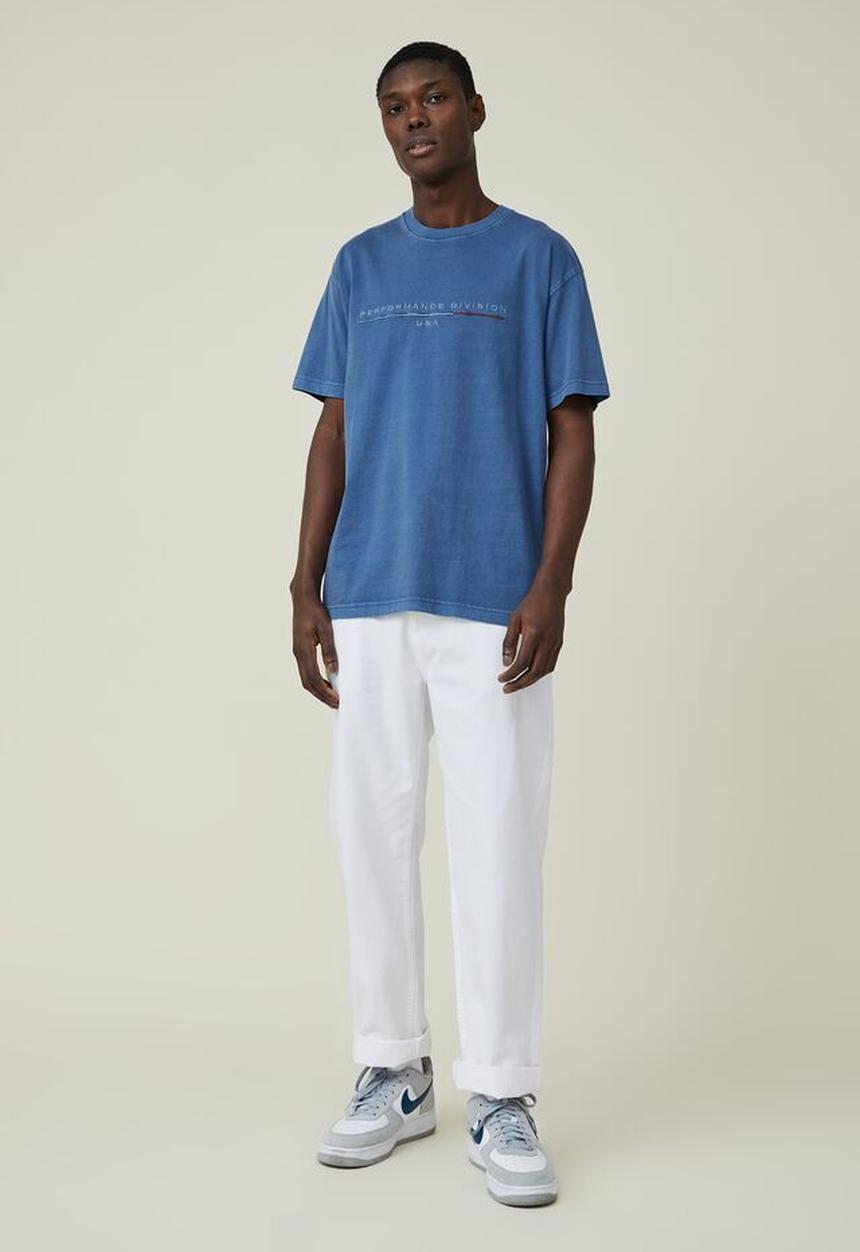 Cotton On - Loose fit classic T-shirt - washed cobalt/performance