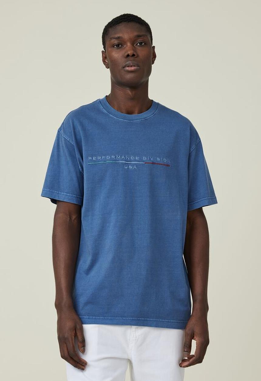 Cotton On - Loose fit classic T-shirt - washed cobalt/performance