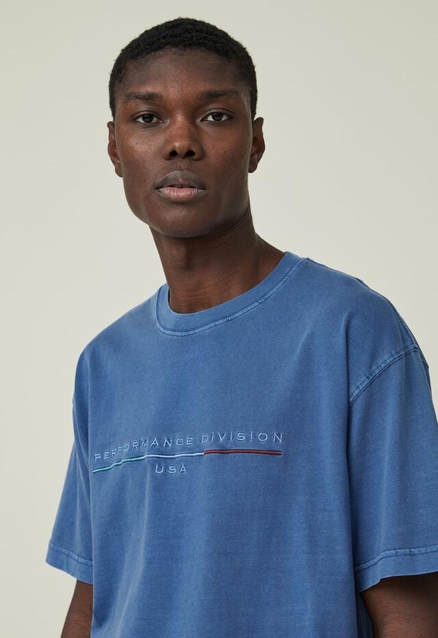 Cotton On - Loose fit classic T-shirt - washed cobalt/performance