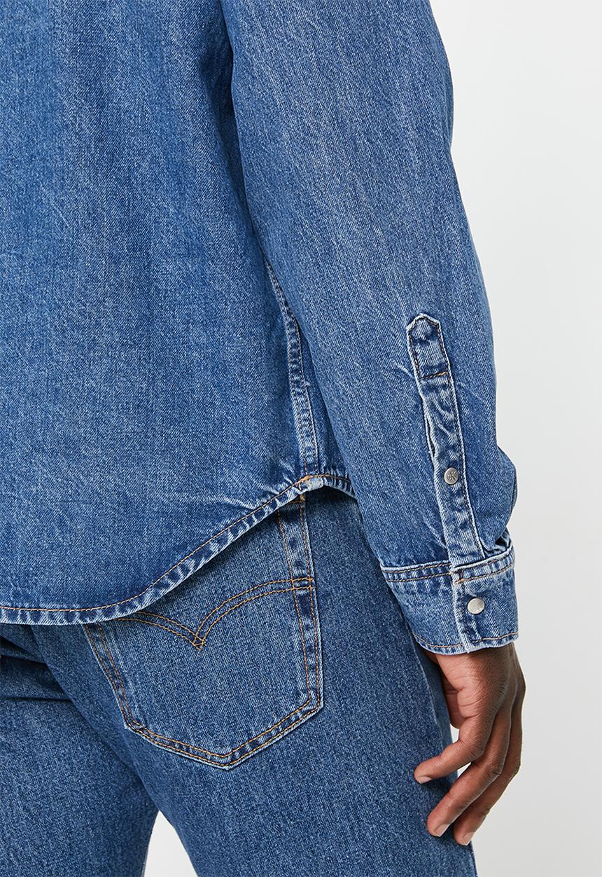 Calvin Klein - Linear denim shirt - denim medium