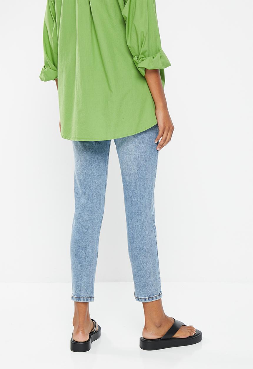 Cotton On - Maternity stretch mom jean (over belly) - rain blue