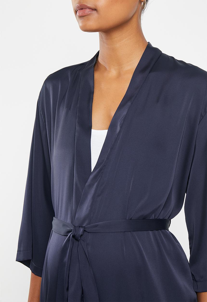 Superbalist - Maternity satin robe - navy