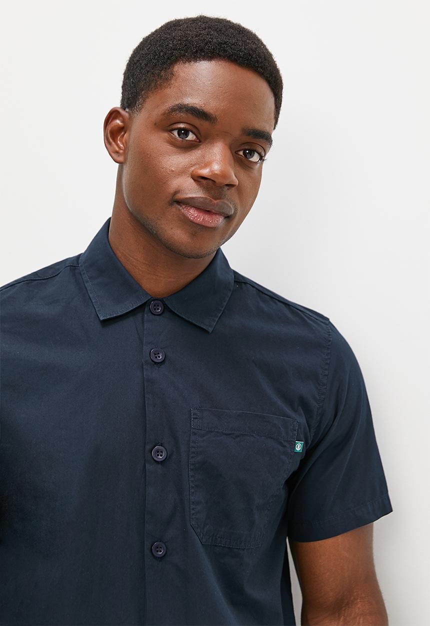 Lark & Crosse - Regular fit cracker shirt - navy