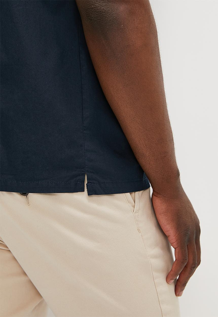 Lark & Crosse - Regular fit cracker shirt - navy