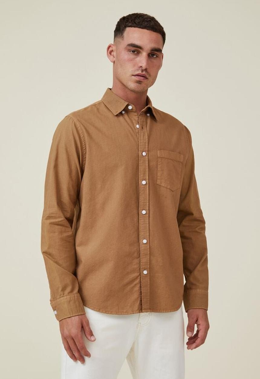 Cotton On - Mayfair long sleeve shirt - vintage gold