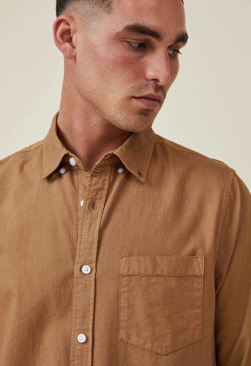 Cotton On - Mayfair long sleeve shirt - vintage gold