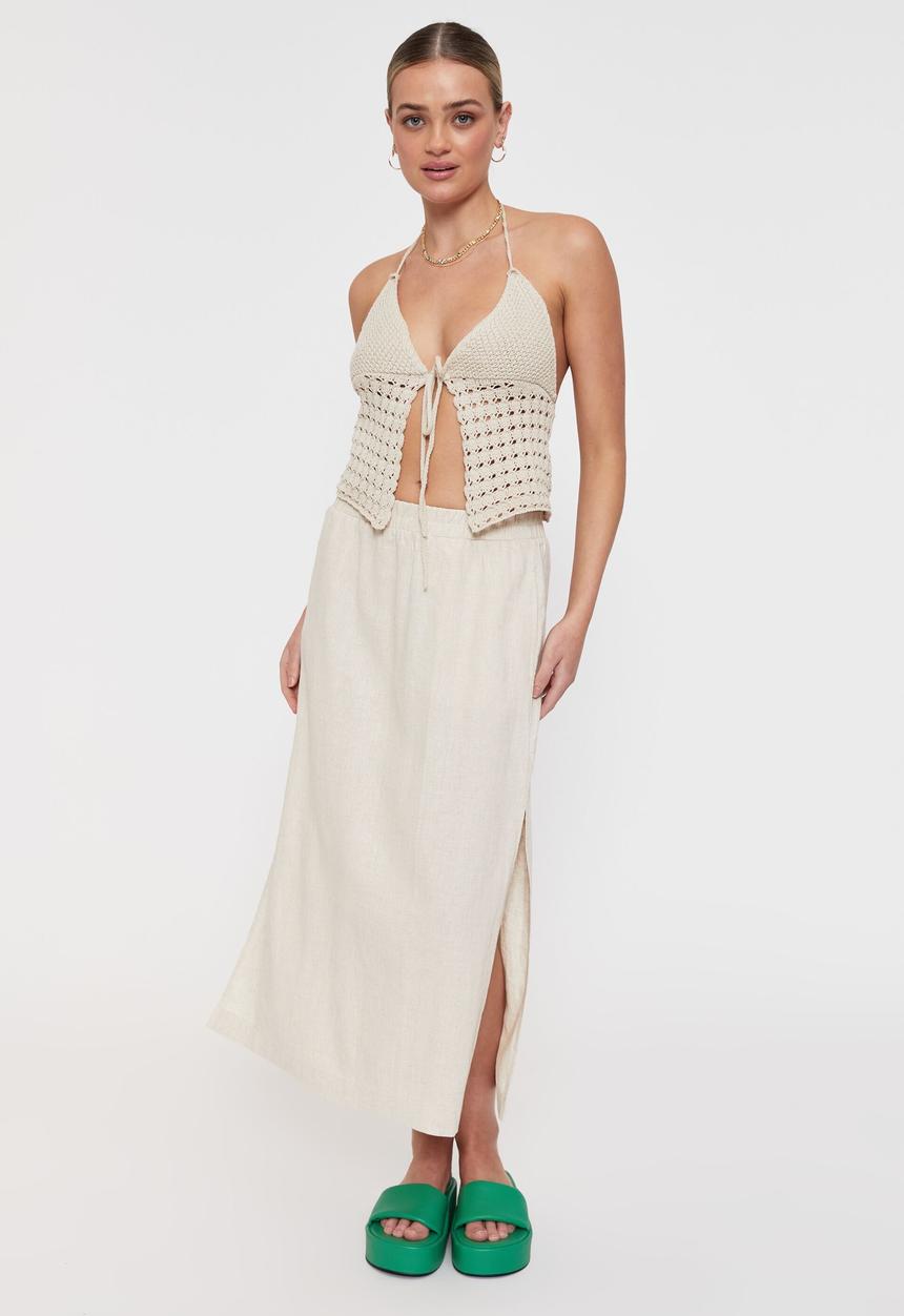 Supré  - Carrie maxi linen skirt - natural