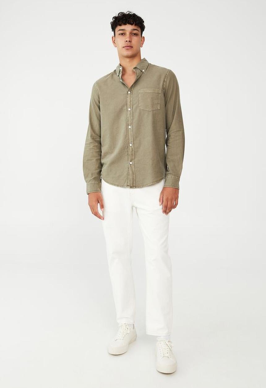 Cotton On - Mayfair long sleeve shirt - vintage khaki