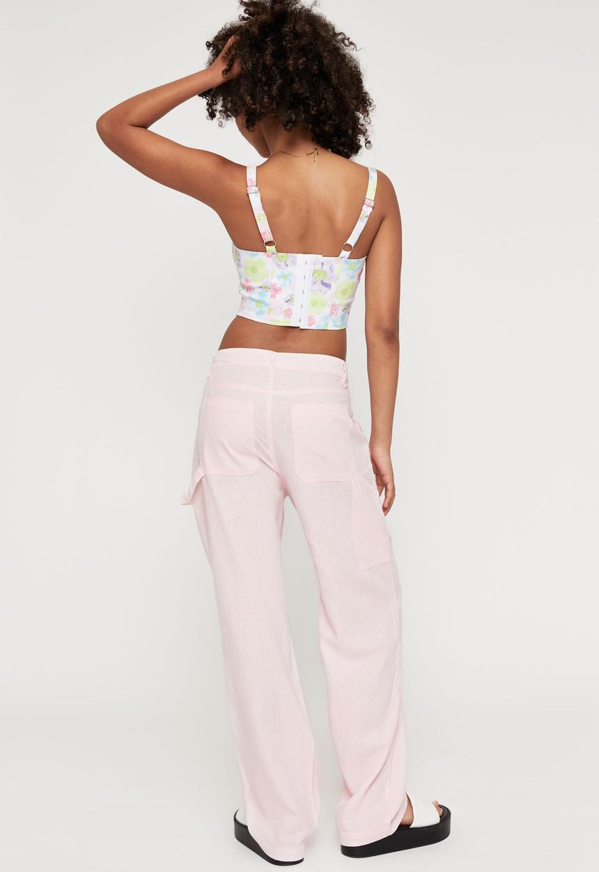 Supré  - Candace linen cargo pant - pastel pink