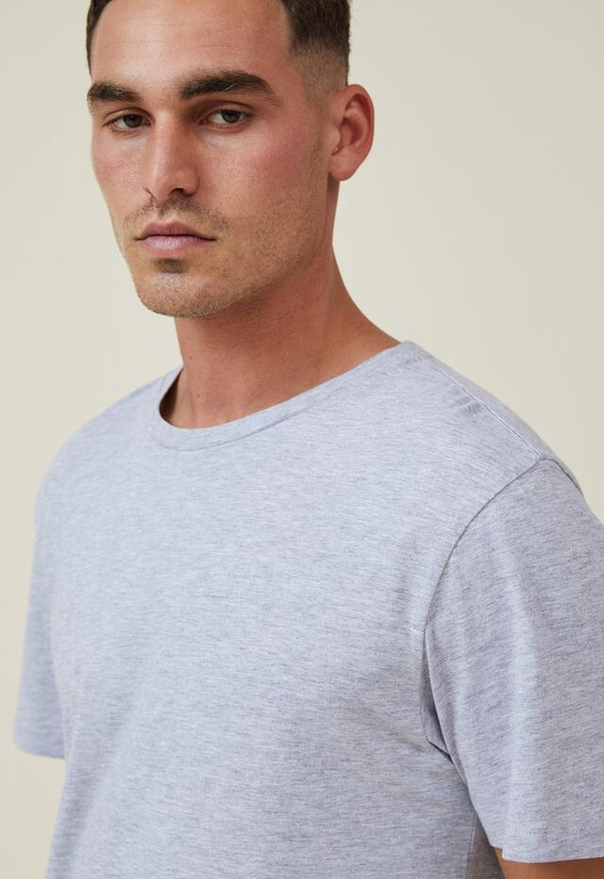 Cotton On - Organic crew T-shirt - light grey marle