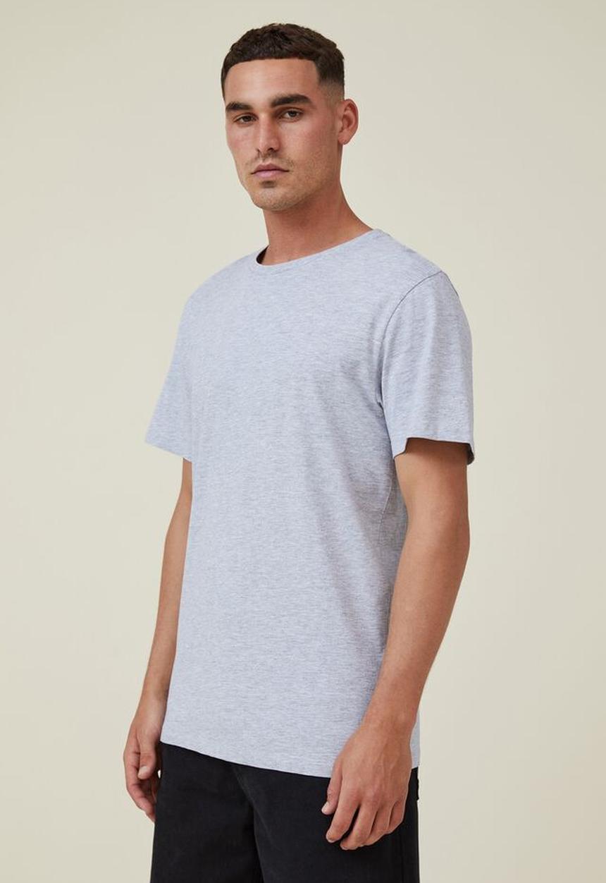 Cotton On - Organic crew T-shirt - light grey marle