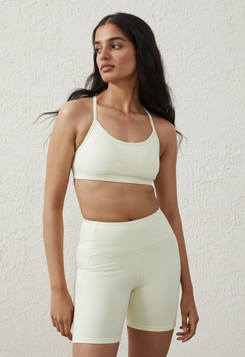 Cotton On - Workout yoga crop - custard