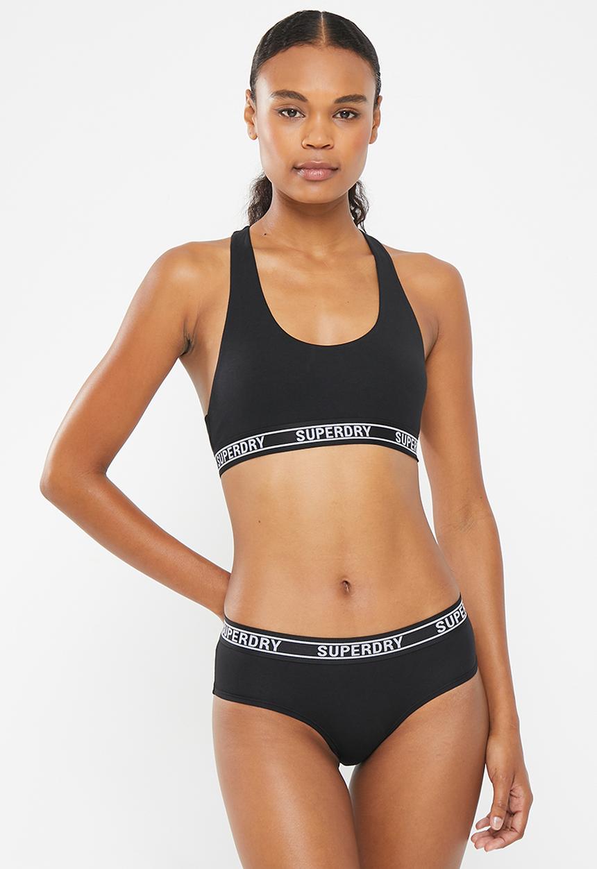 Superdry. - Multi logo hipster brief - black