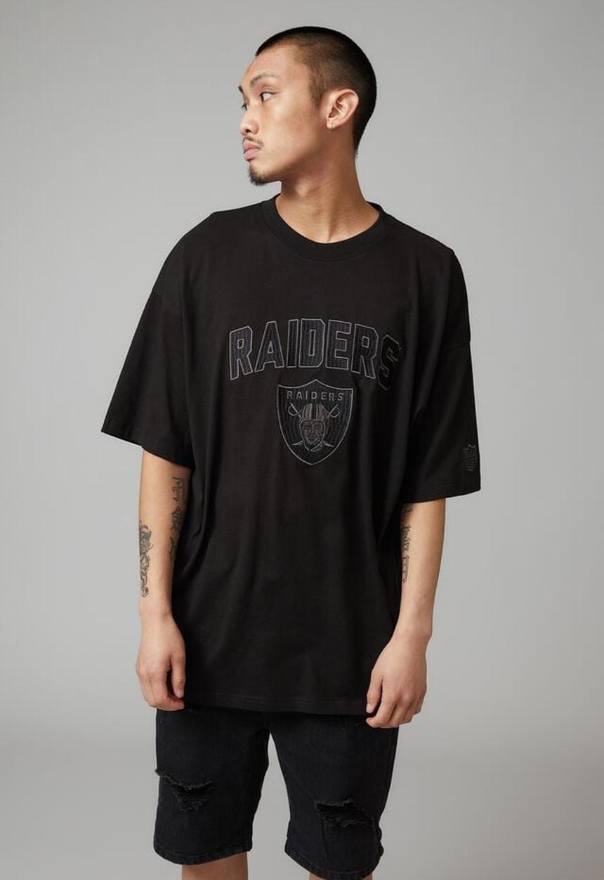 Cotton On - Oversized nfl T-shirt - lcn nfl black/raiders stealth