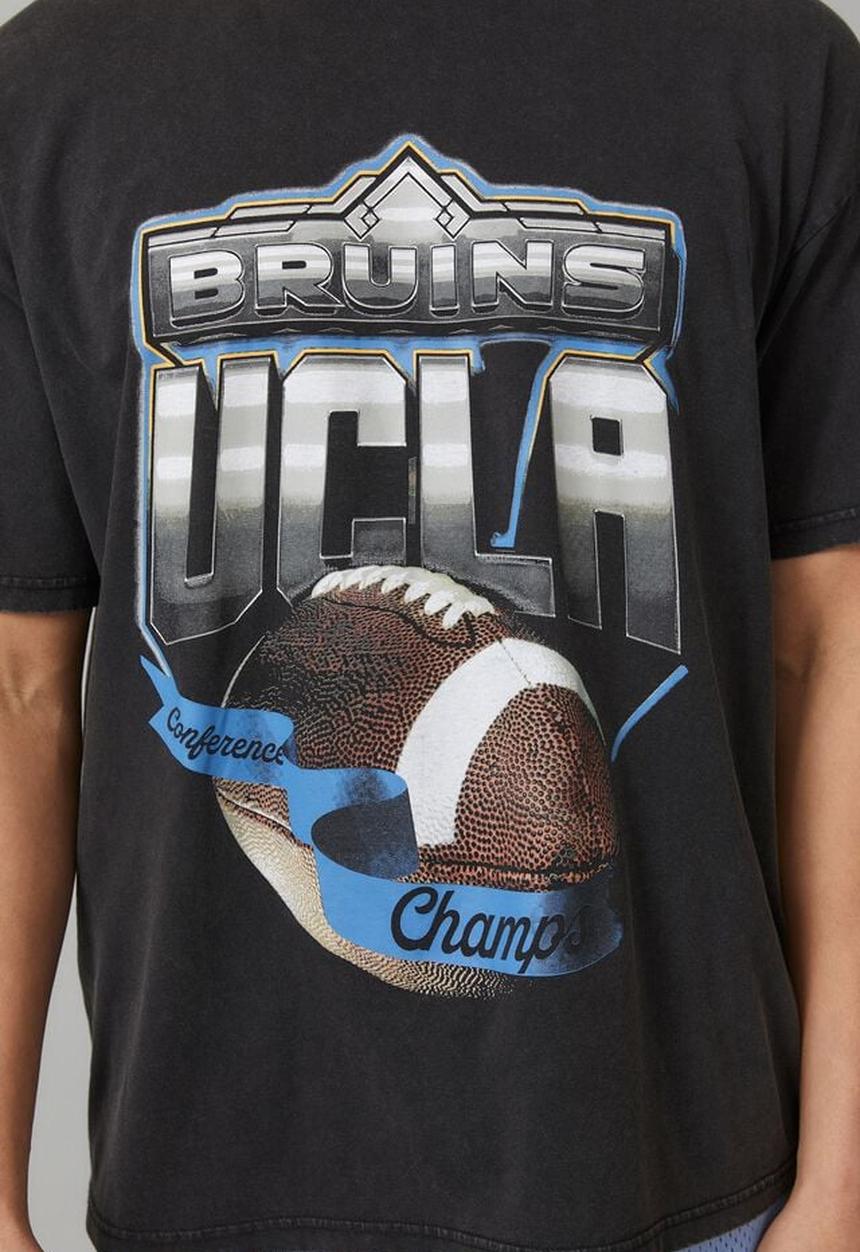Cotton On - Oversized ucla T-shirt - lcn ucl washed black/championship