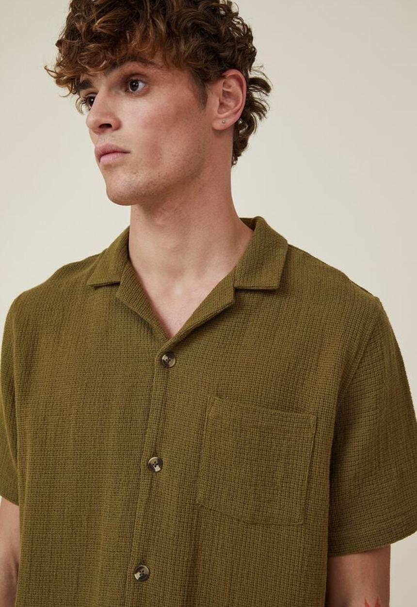 Cotton On - Palma short sleeve shirt - chartreuse