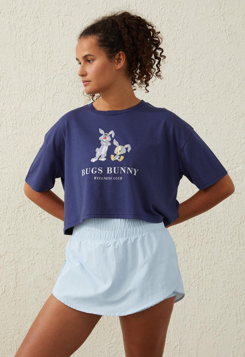 Cotton On - Relaxed active recycled graphic T-shirt - vintage navy
