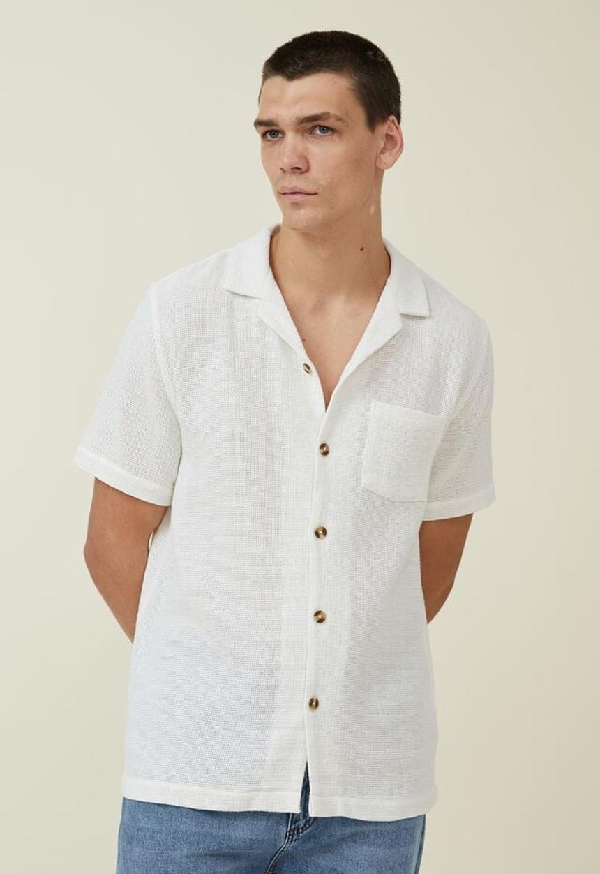 Cotton On - Palma short sleeve shirt - white
