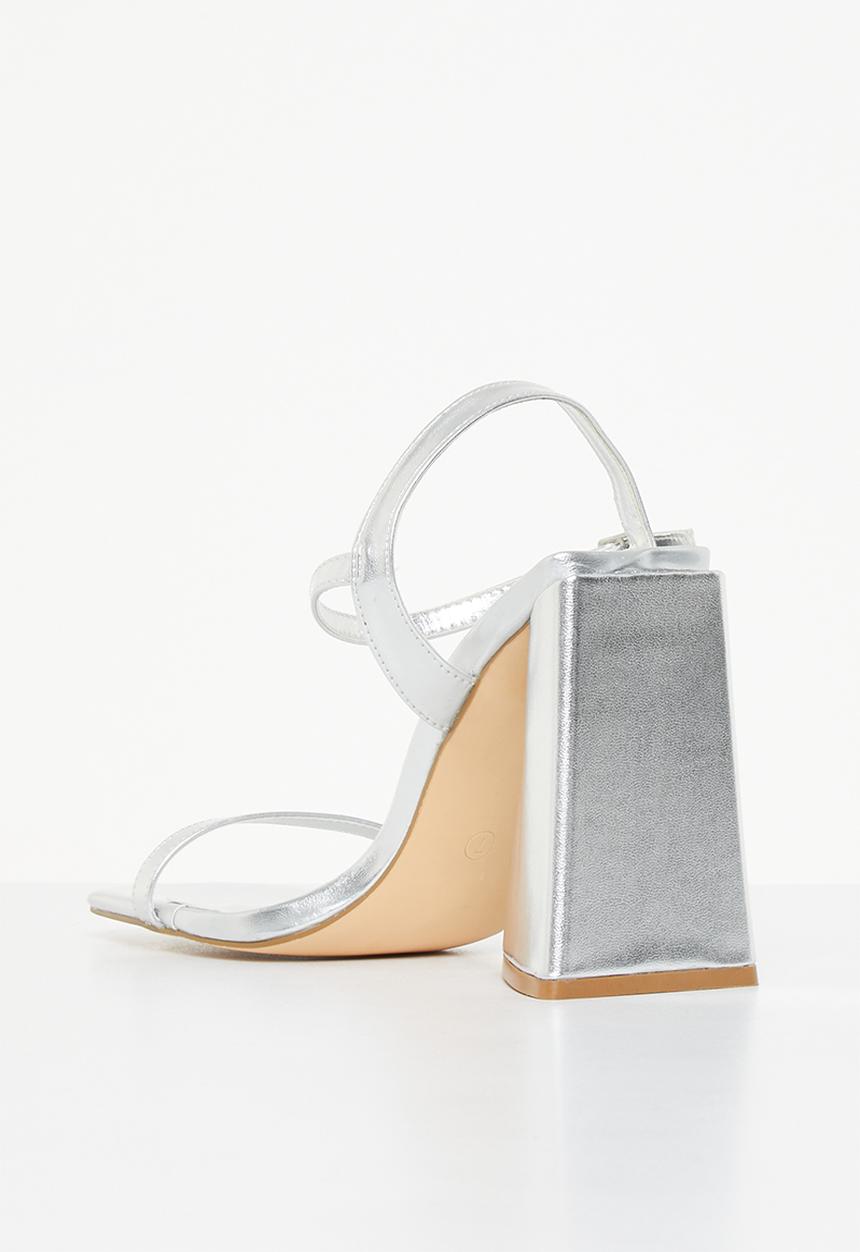 Superbalist - Primrose ankle strap block heel - silver