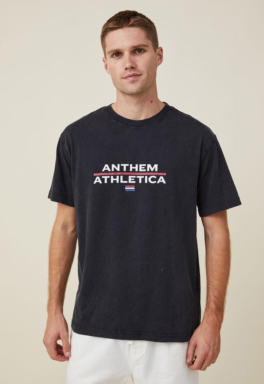 Cotton On - Premium loose fit classic T-shirt - black/anthem athletica