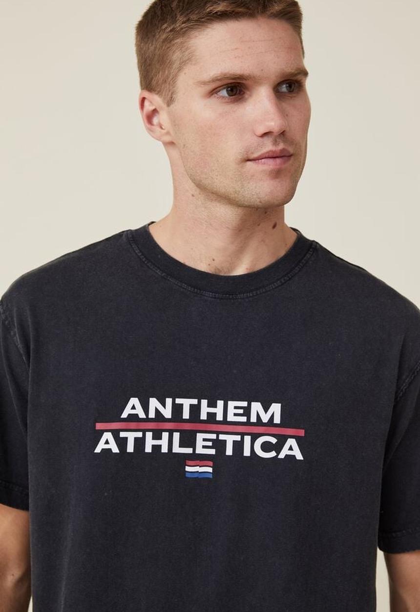 Cotton On - Premium loose fit classic T-shirt - black/anthem athletica