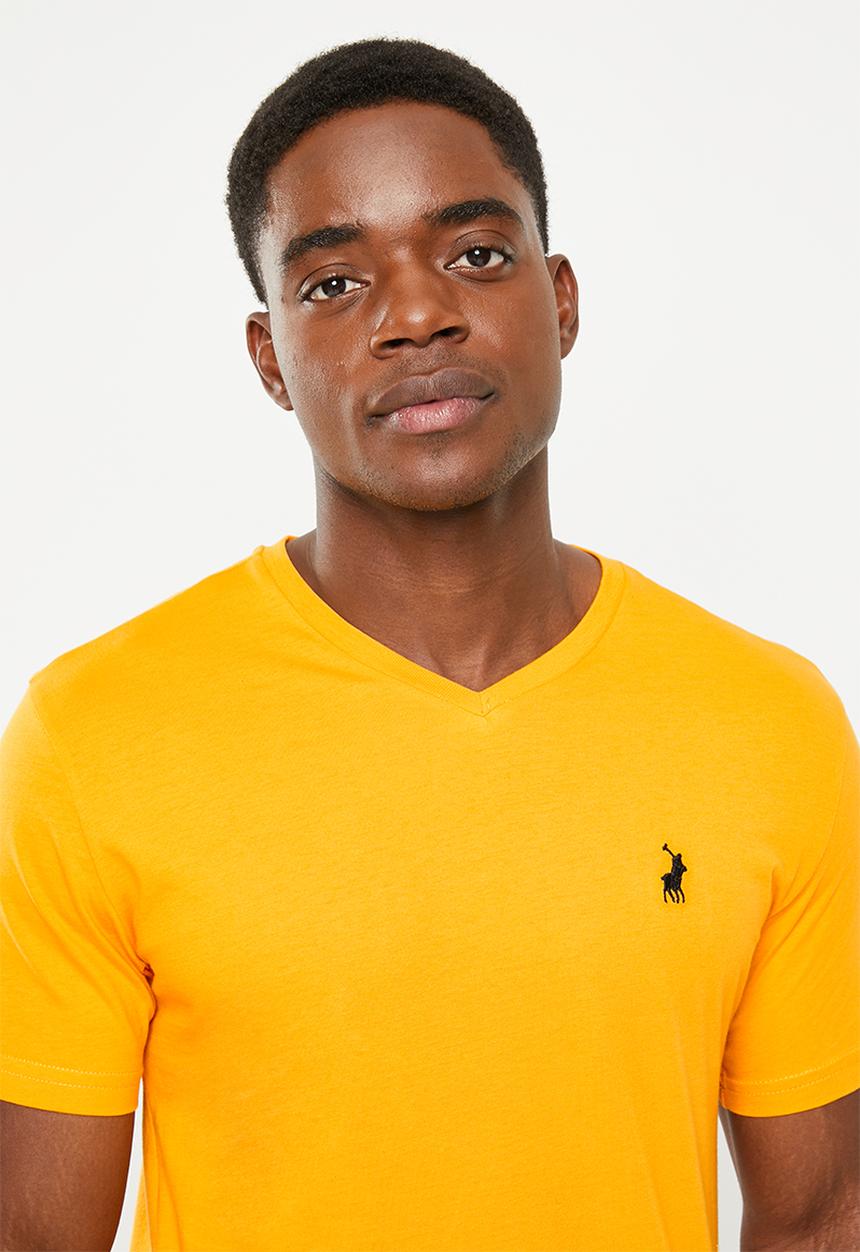 POLO - Men v-neck tee - mustard