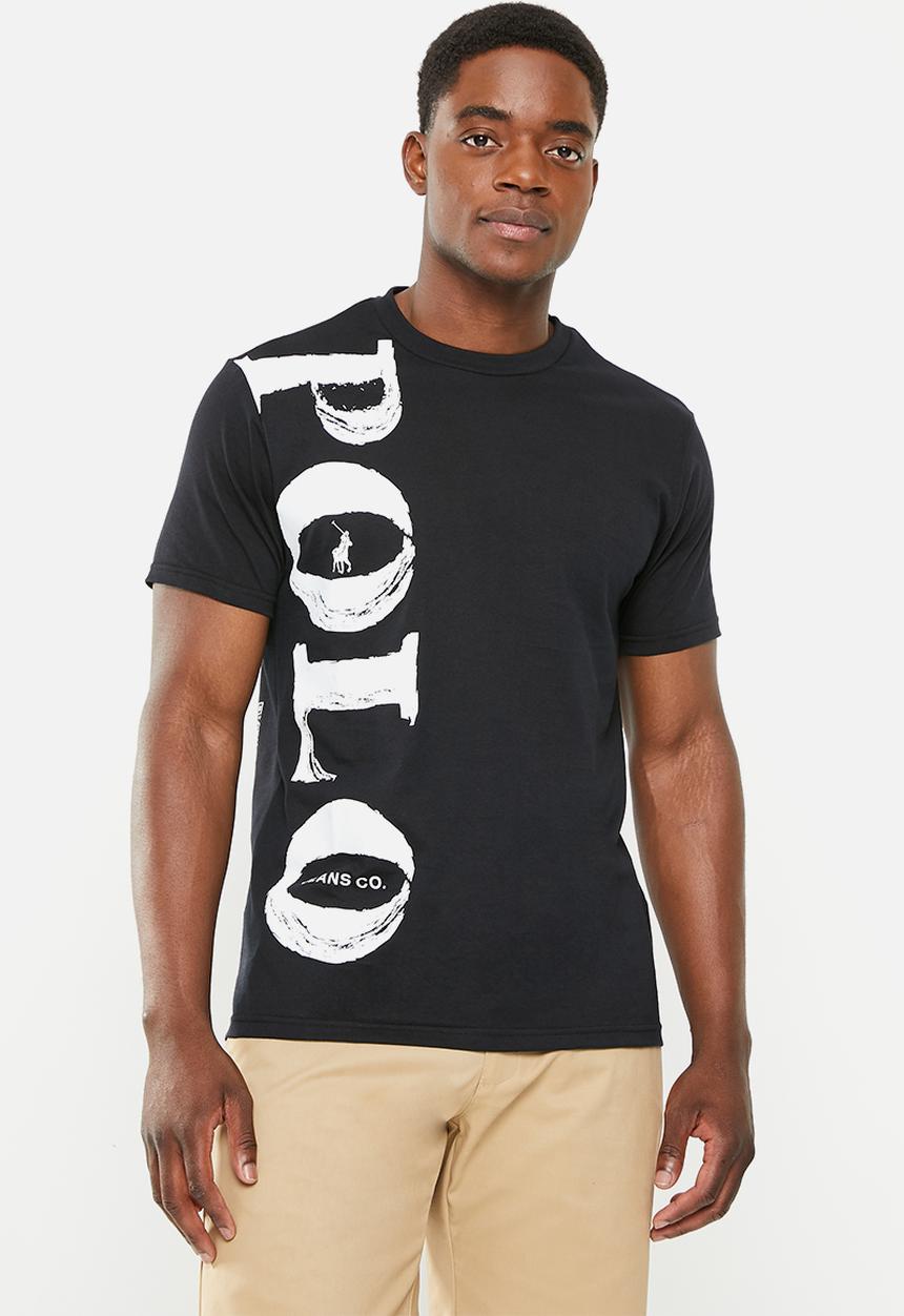 POLO - Men pjc mongezi paint logo tee - black