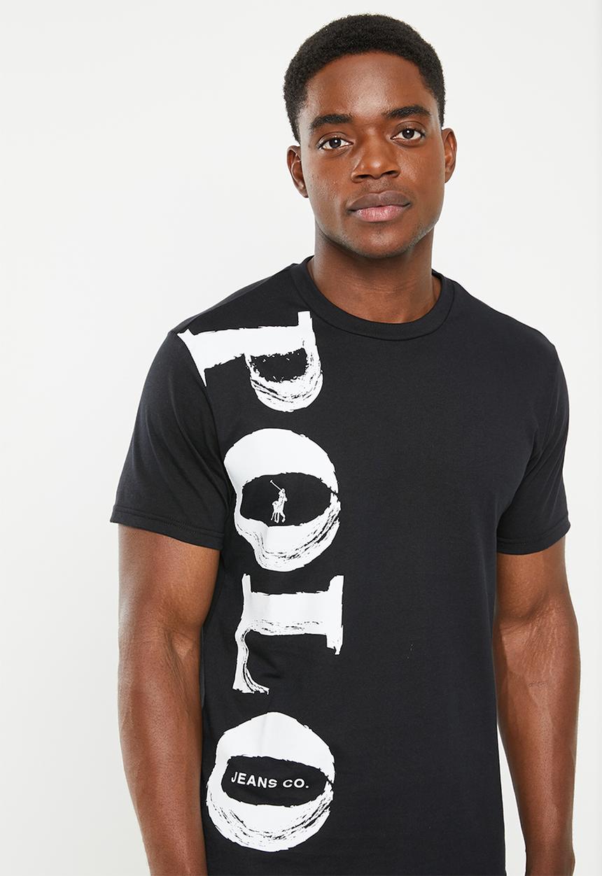 POLO - Men pjc mongezi paint logo tee - black
