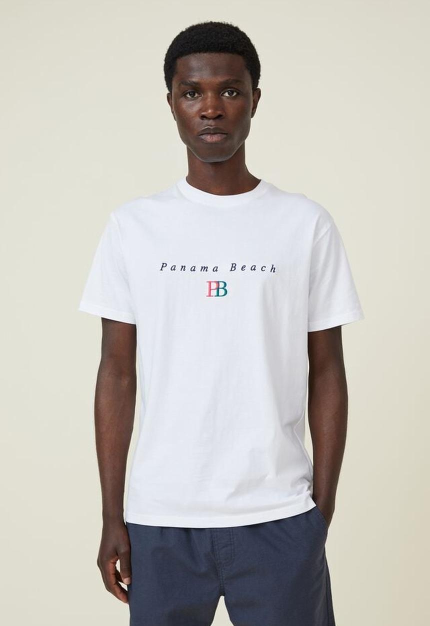 Cotton On - Premium loose fit classic T-shirt - white/panama beach