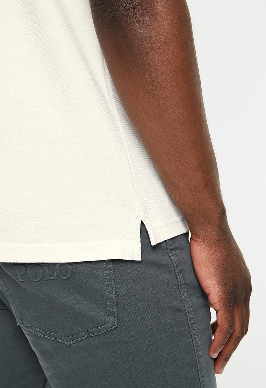 POLO - Men jacquard logo golfer - white