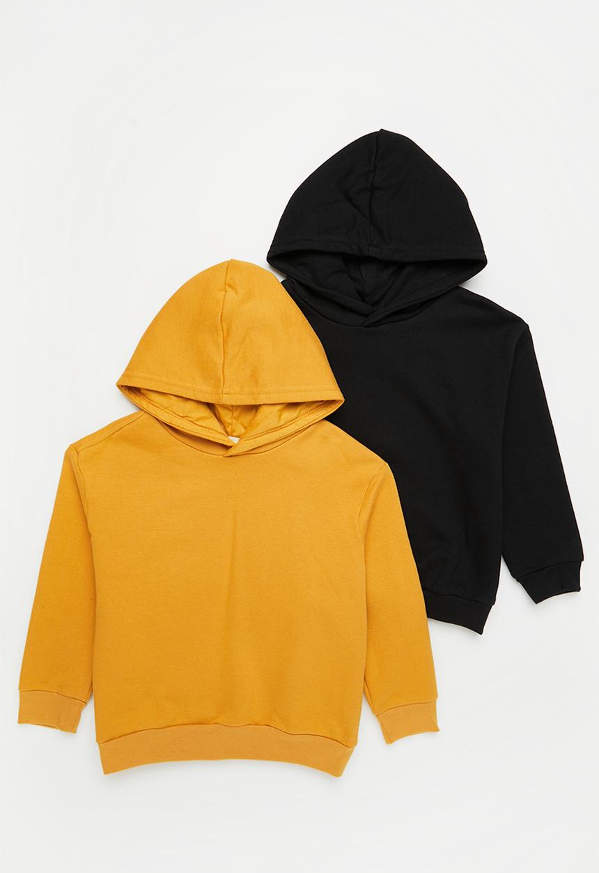 Superbalist - 2 Pack hoodie - black & mustard