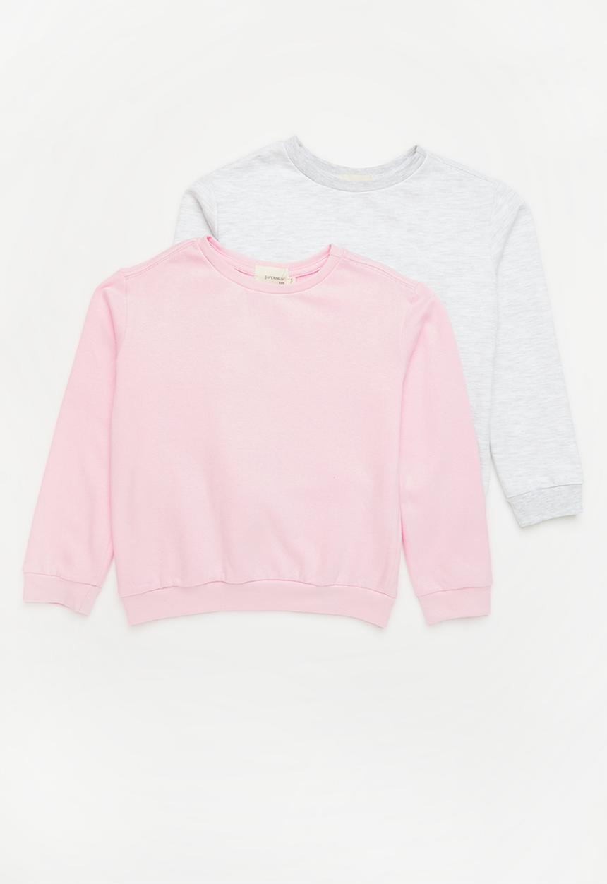 Superbalist - Girls 2 pack sweat top - pink/ice melange
