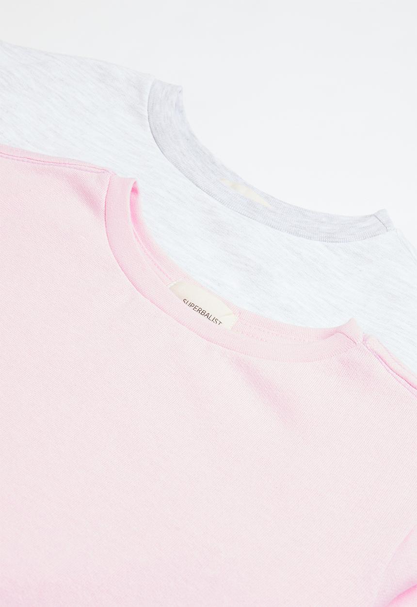 Superbalist - Girls 2 pack sweat top - pink/ice melange