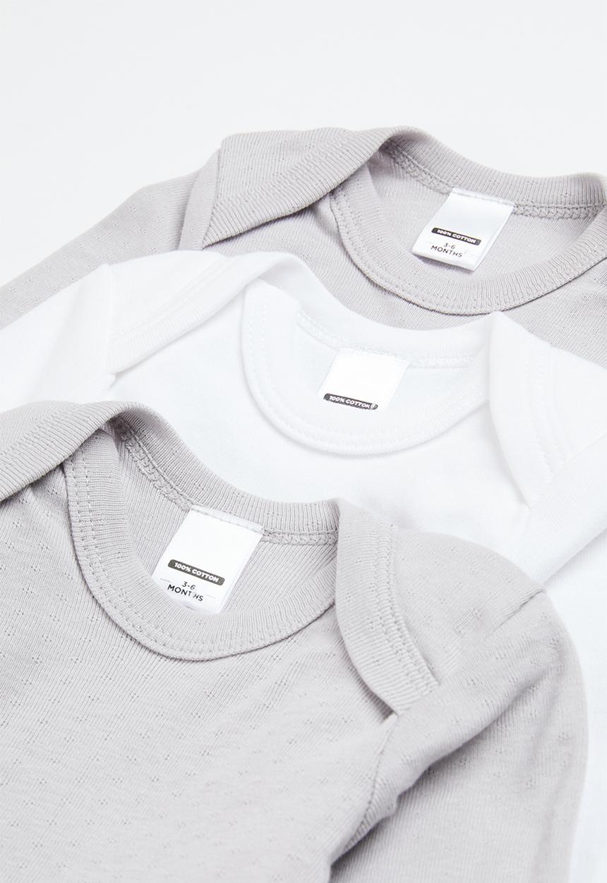 Superbalist - 3 pack long sleeve vests - grey/white