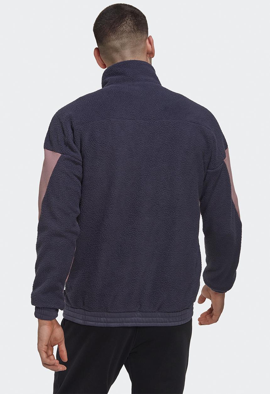 adidas Performance - Colorblock Sherpa Fleece Track Top - shadow navy/wonder oxide
