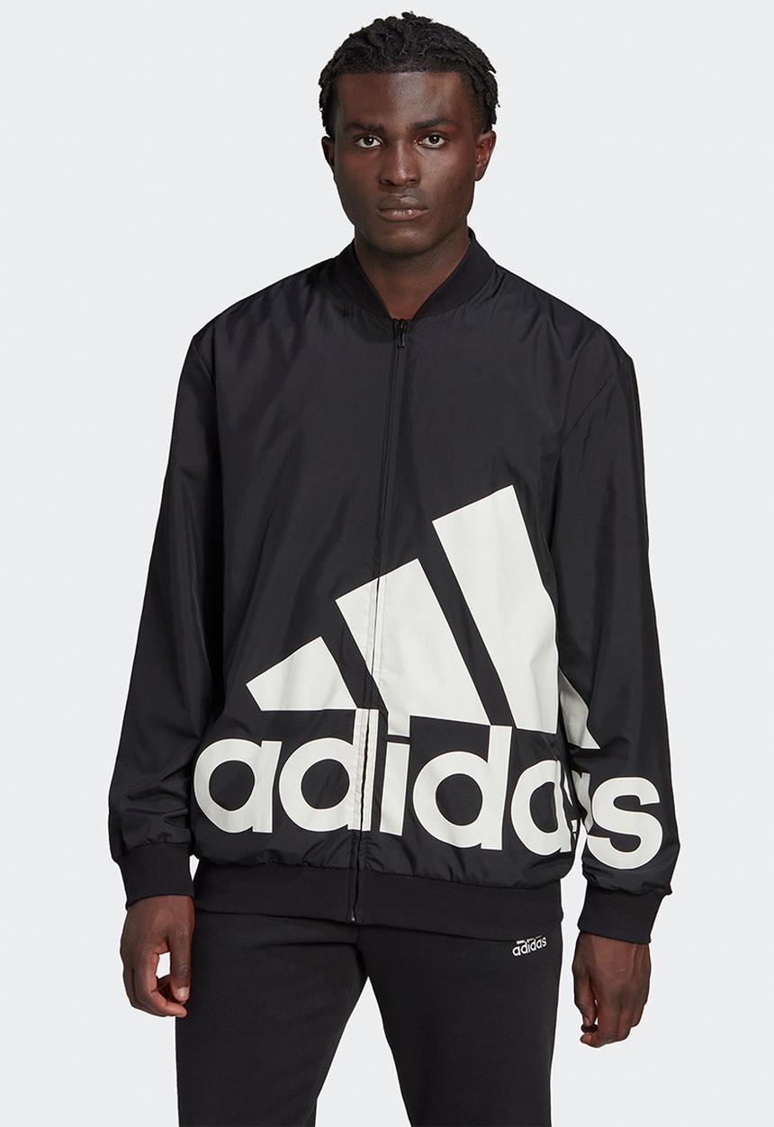 adidas Performance - Aeroready essentials giant logo woven windbreaker - black & white