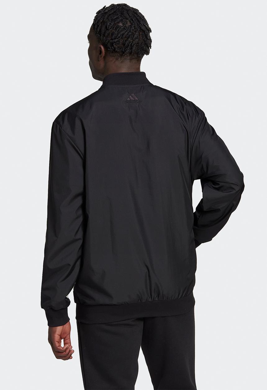 adidas Performance - Aeroready essentials giant logo woven windbreaker - black & white
