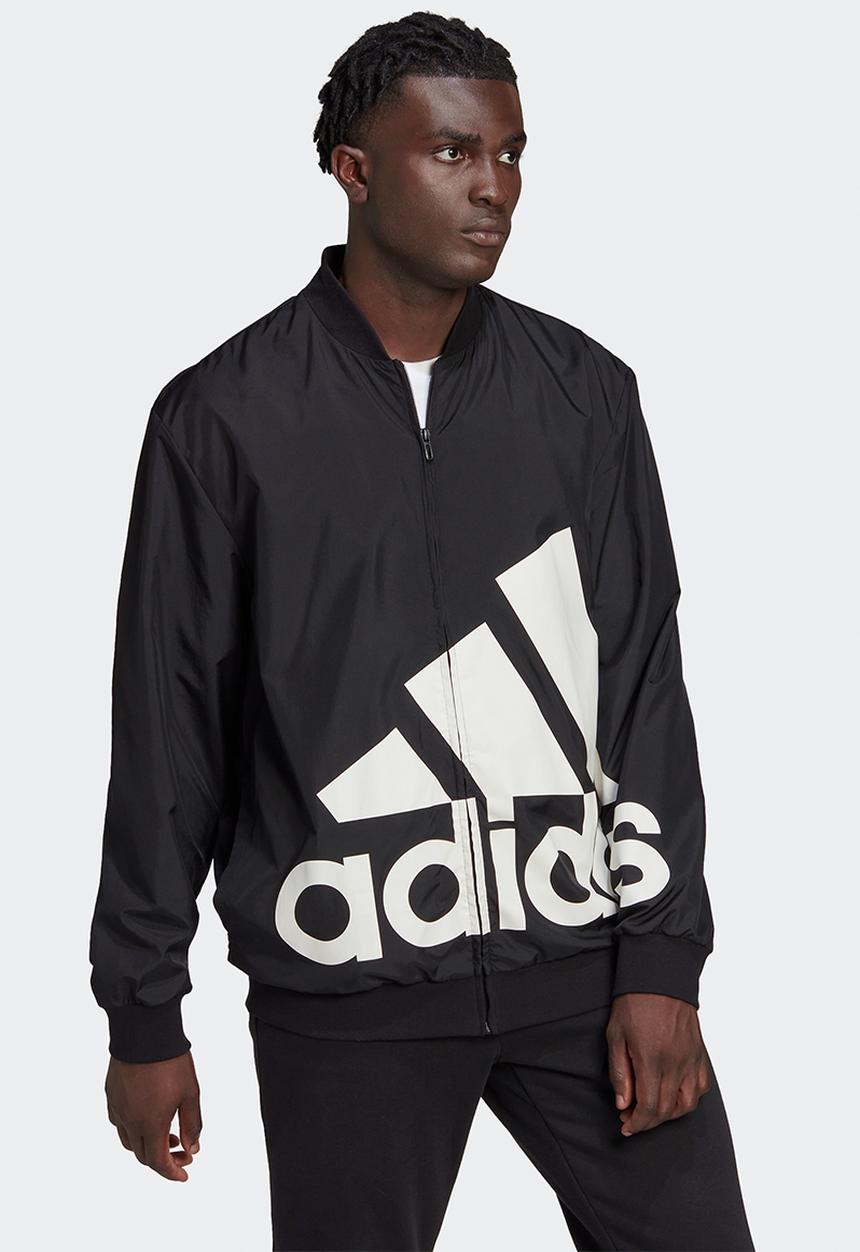 adidas Performance - Aeroready essentials giant logo woven windbreaker - black & white