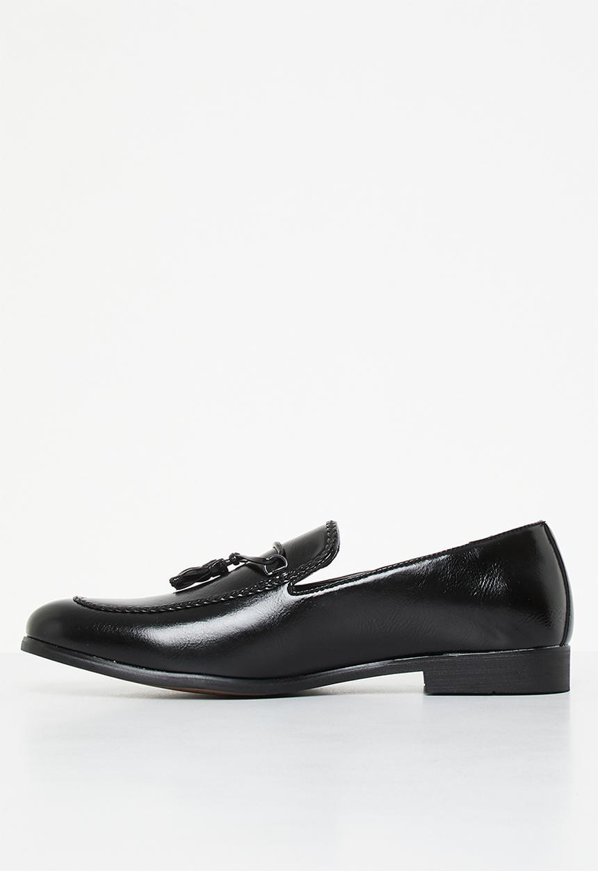 PC - Ant burnish tassle leather - black
