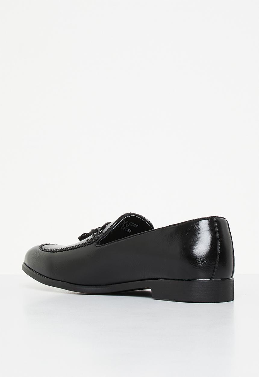 PC - Ant burnish tassle leather - black