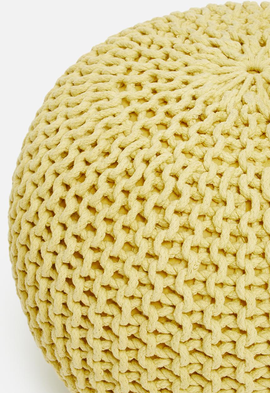 Sixth Floor - Kuku woven ottoman - mustard