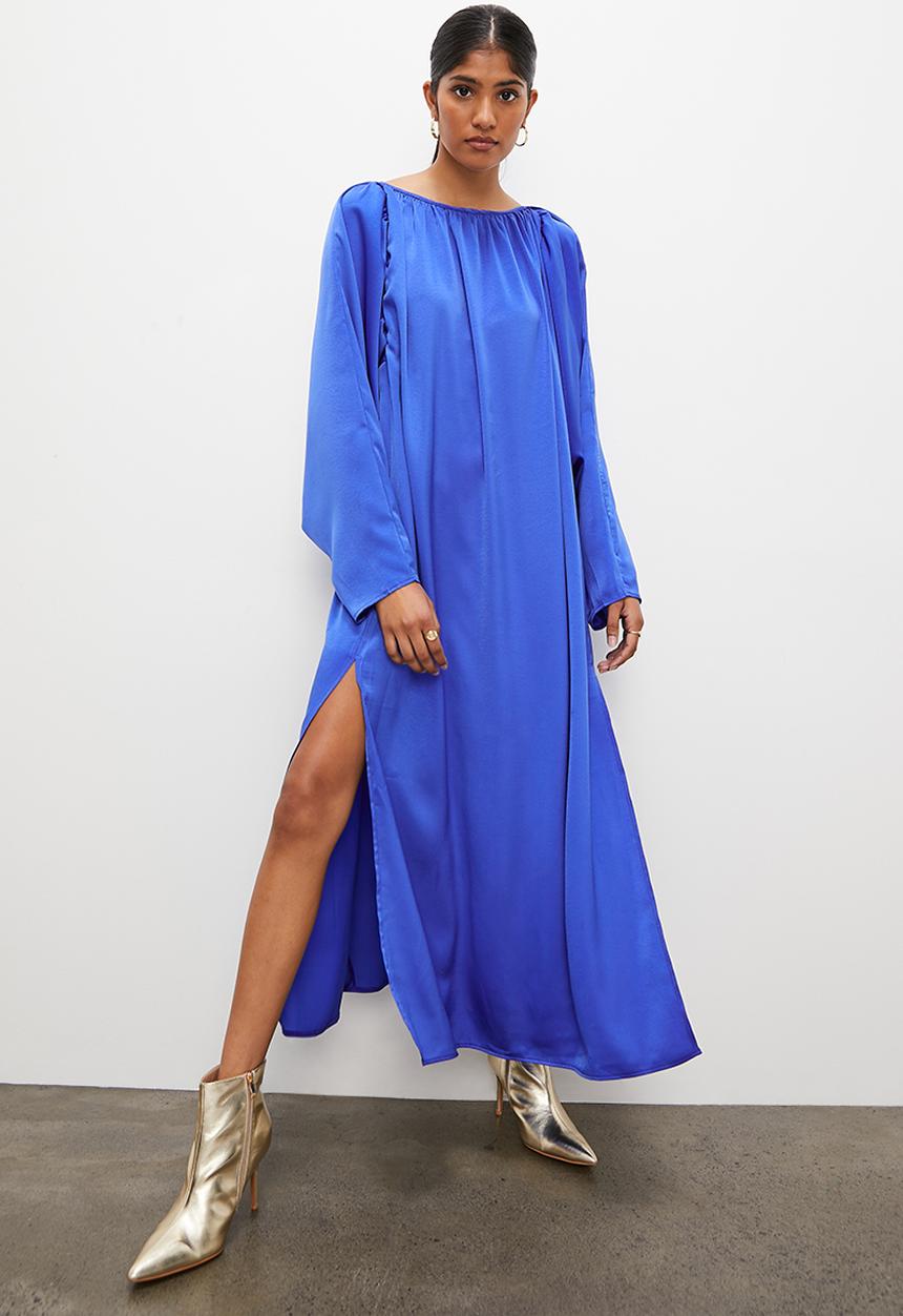 Superbalist - Statement sleeve kaftan dress with scoop back - royal
