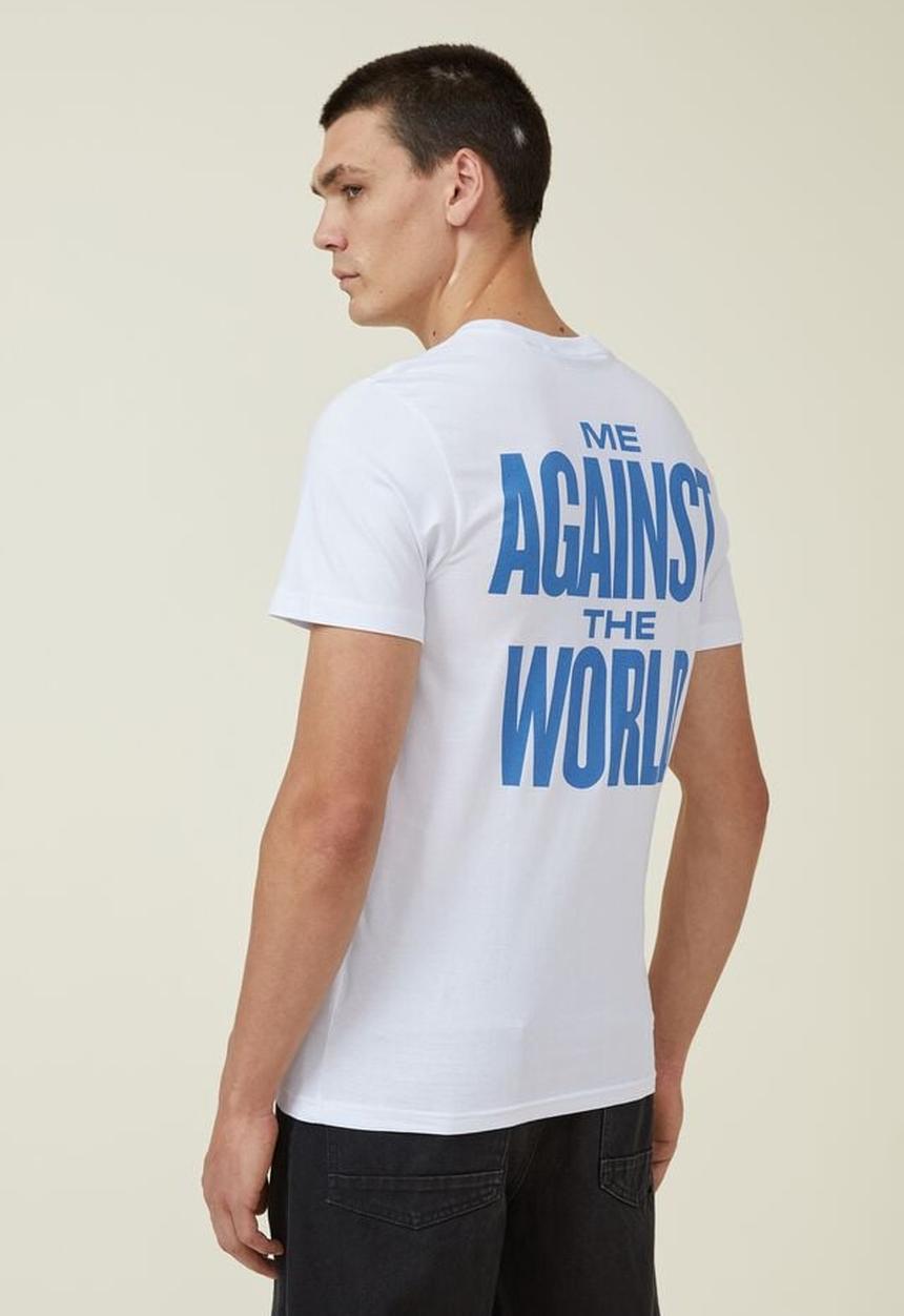 Cotton On - Tbar collab icon T-shirt - lcn bra white/tupac 