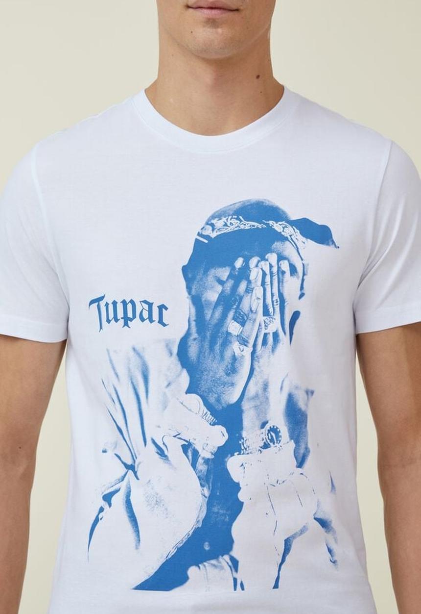 Cotton On - Tbar collab icon T-shirt - lcn bra white/tupac 
