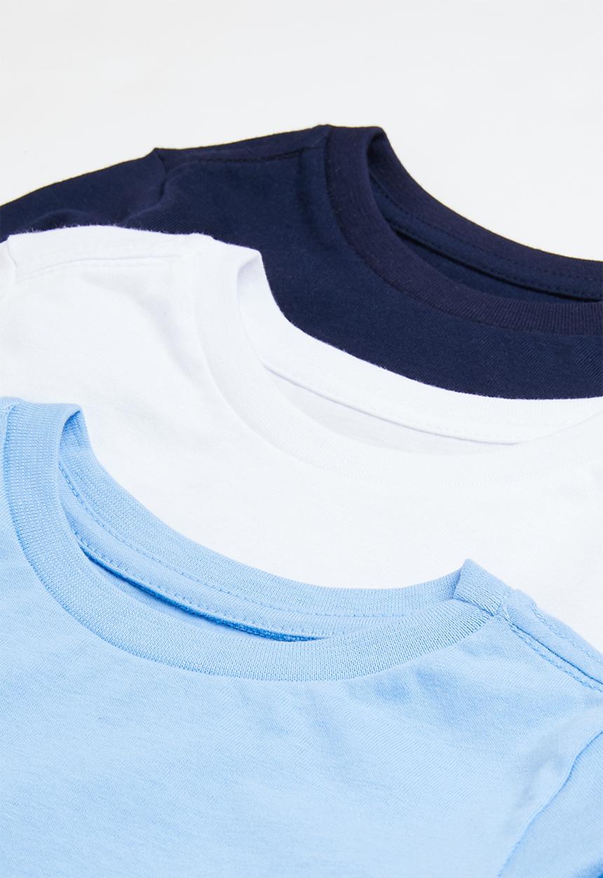 Superbalist - 3 pack plain long sleeve tee - navy/blue/white